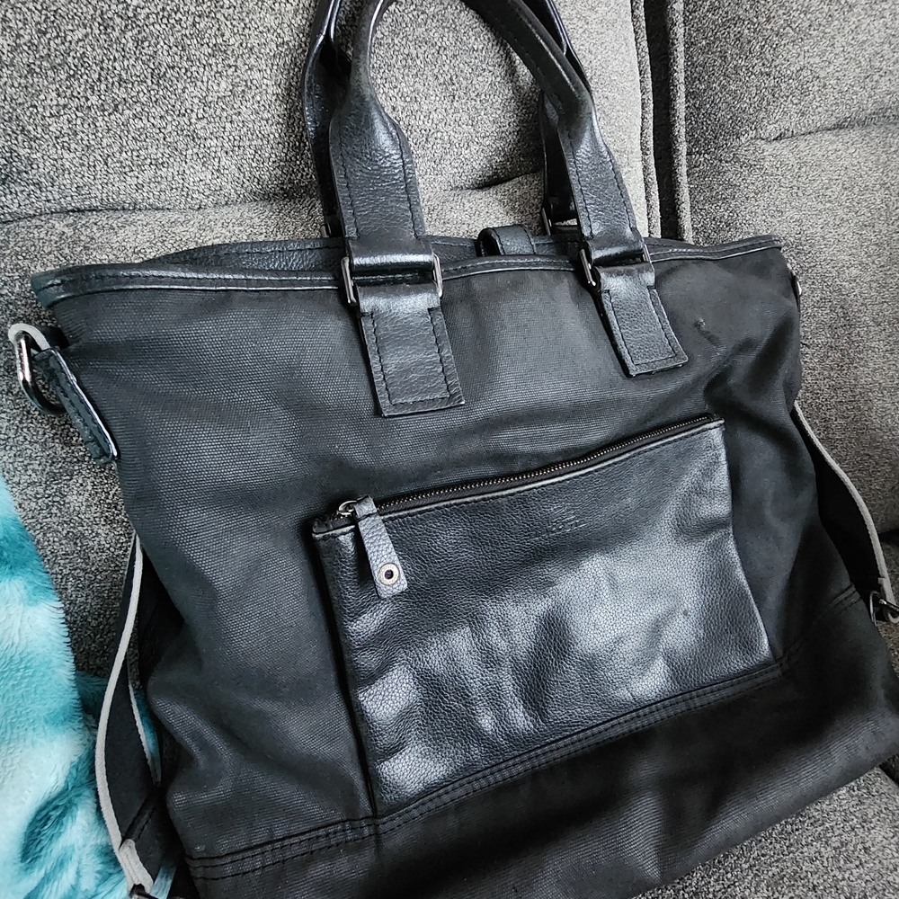 Black LACOSTE Canvas And Leather bag